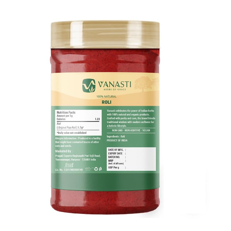 VANASTI Roli Haldi Kumkum Puja Powder 3.52 Ounce