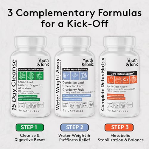 Youth & Tonic Bedtime Trim Detox Cleanse Kick Off Weight Management 120 Capsules