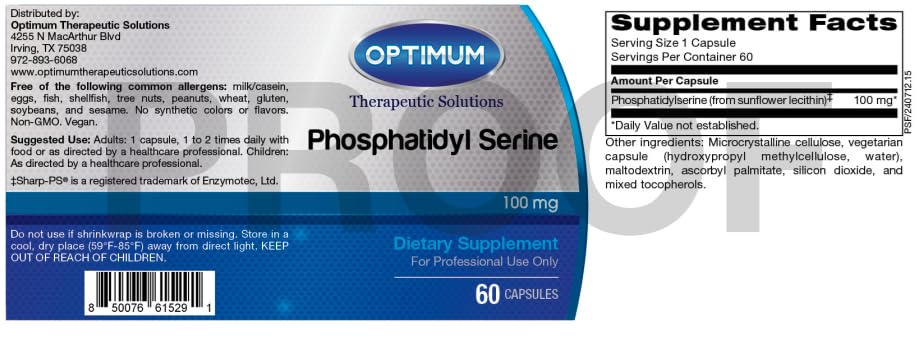 Optimum Therapeutic Solutions Phosphatidyl Serine 100 mg Capsules 60 Count
