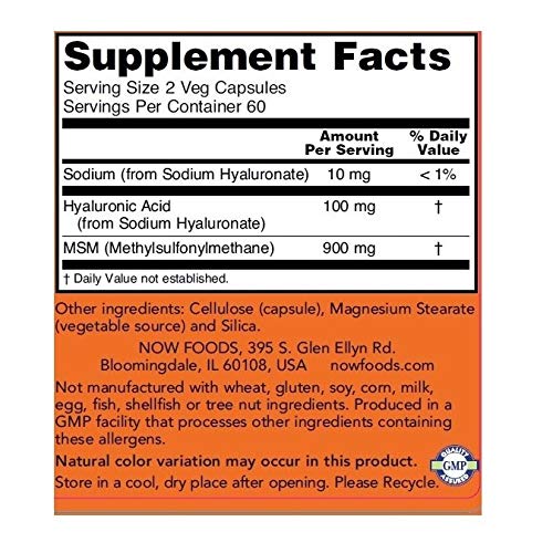 NOW Foods Hyaluronic Acid with MSM Capsule 240