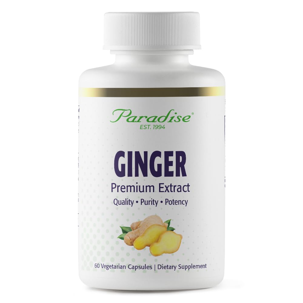 Paradise Herbs Premium Ginger Extract for Digestive Health Capsule 60 Count