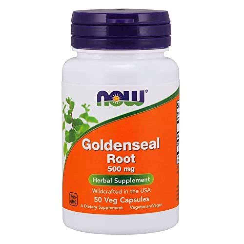 NOW Foods Goldenseal Root 500mg Capsule, 50 Count