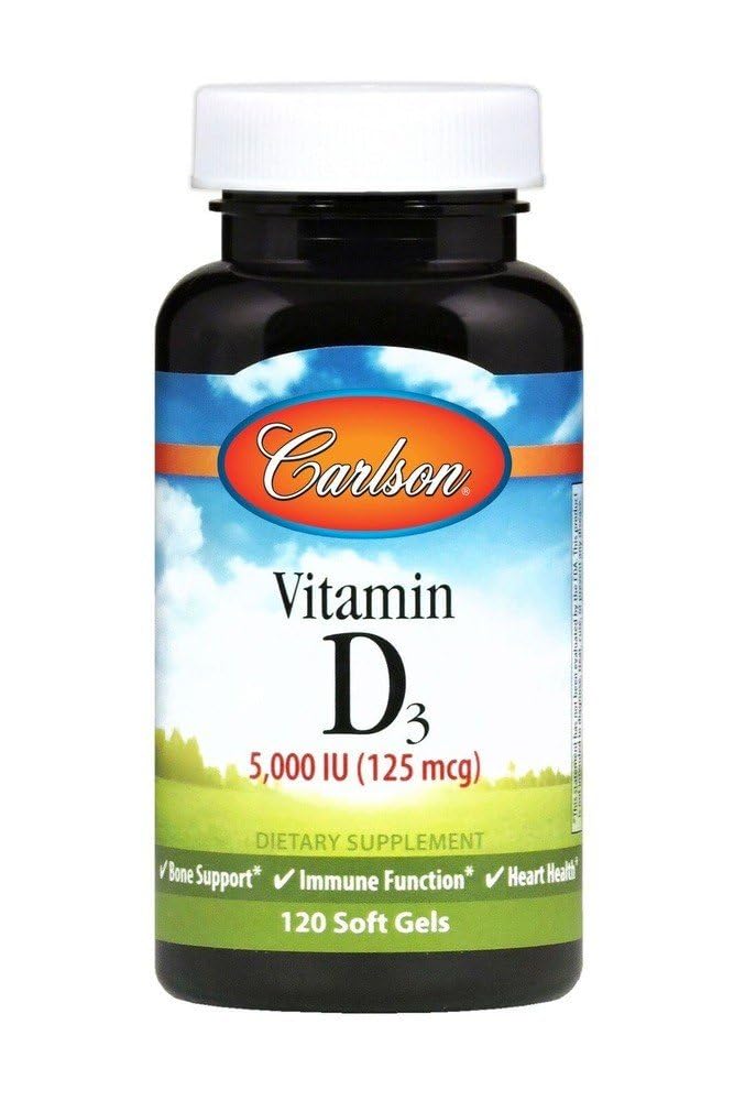 Carlson Vitamin D3 5000 IU Softgel 120 Count
