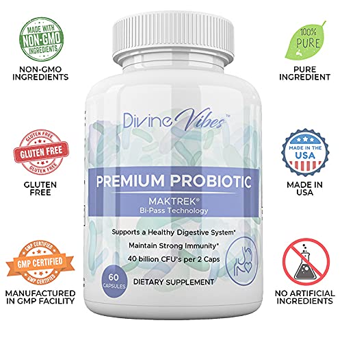 Divine Vibes Probiotics 40 Billion CFU, 60 Capsules