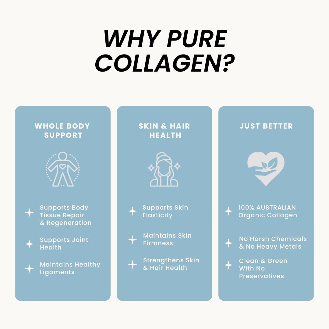 Organic Collagen Australia Pure Hydrolyzed Collagen Capsules, 120 Capsules