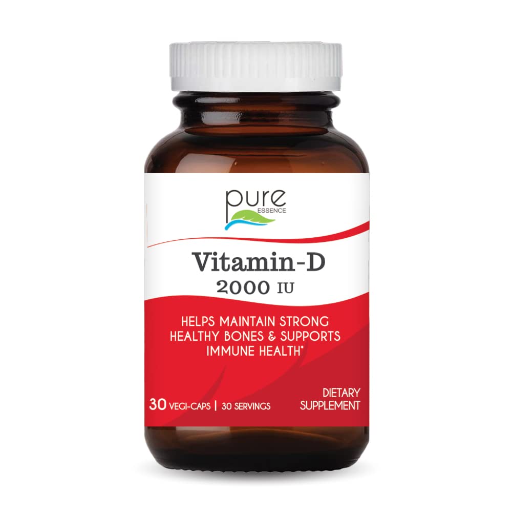 PURE ESSENCE LABS Vitamin D 2000 IU Capsule, 30 Capsules
