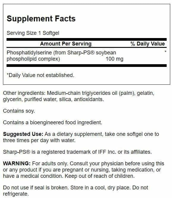 Swanson Phosphatidylserine 100 Milligrams Softgels 90