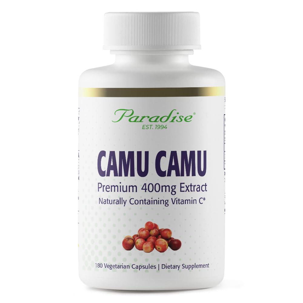 Paradise Herbs Organic Camu Camu Extract 400 mg Capsules 180 Count