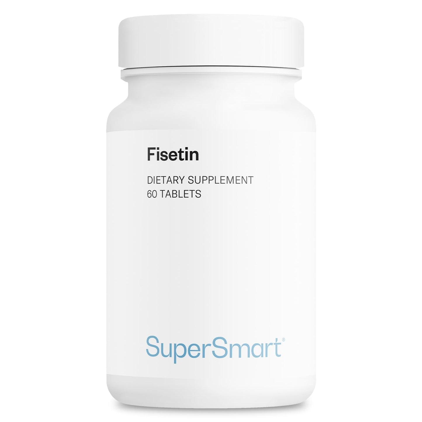 Supersmart Fisetin 500mg per Day (Easy-to-Take) - 98% Pure Fisetin Supplement - Highly Bioavailable Polyphenol - Potent Senolytic Activator | Non-GMO & Gluten Free - 60 Tablets