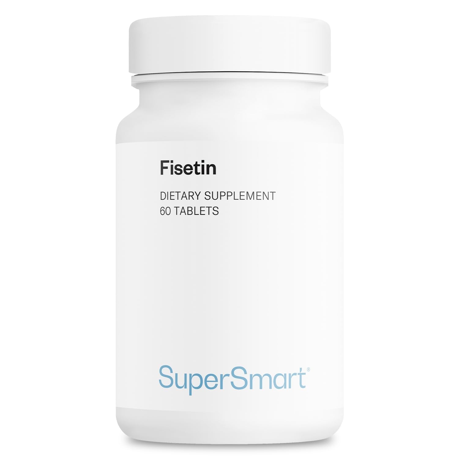 Supersmart Fisetin 500mg per Day (Easy-to-Take) - 98% Pure Fisetin Supplement - Highly Bioavailable Polyphenol - Potent Senolytic Activator | Non-GMO & Gluten Free - 60 Tablets