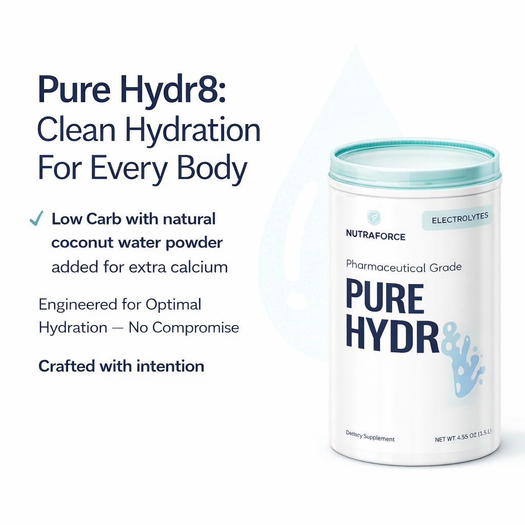 NutraForce Hydr8 Unflavored Electrolytes Powder, 15.87 oz