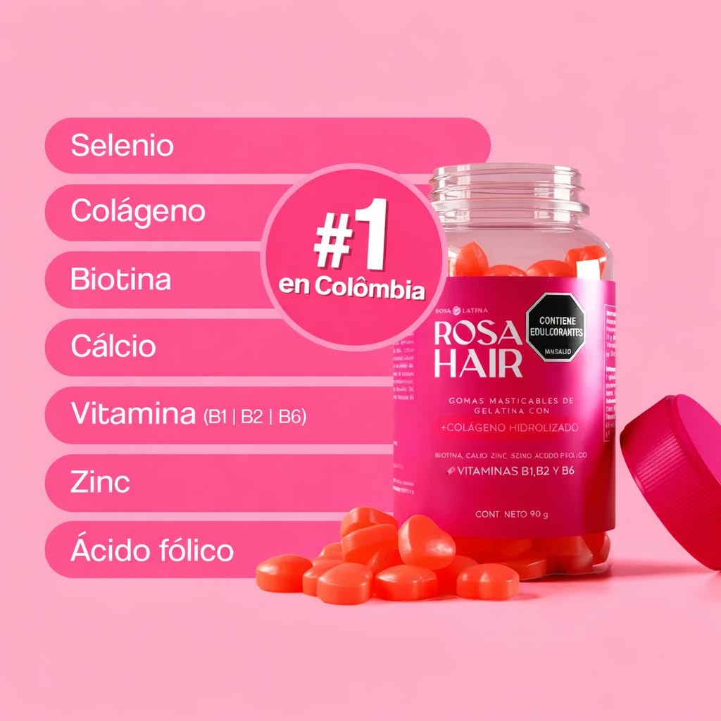 SHAEIO Rosa Latina Rosa Hair Gummies 30 Count