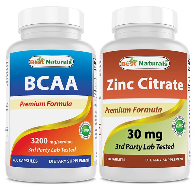 Best Naturals BCAA 3200mg & Zinc Citrate 30 mg Tablets 400