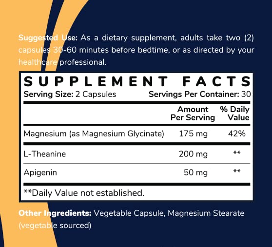 Shining Solace Magnesium Glycinate Sleep Stack Capsules, 60 Count