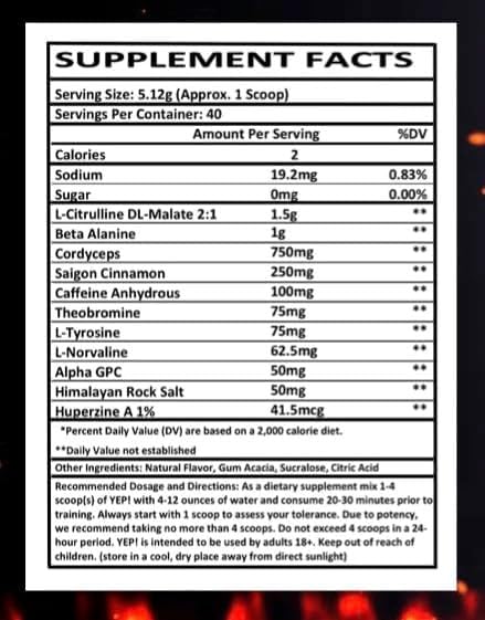 Yep Strength Wake The Faith Up Pre-Workout Strawberry Raspberry Twist Powder 9.88 Ounce