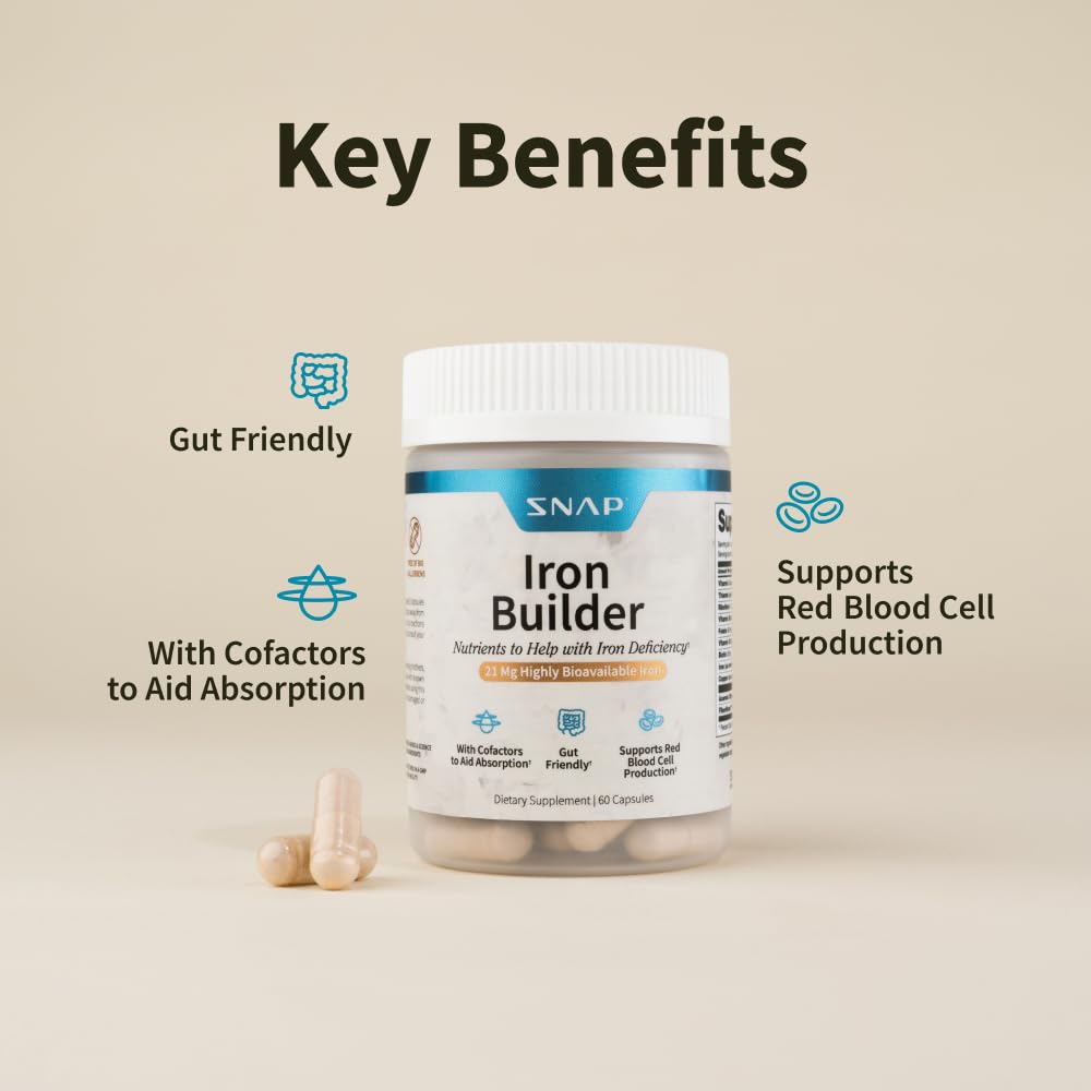 Snap Supplements Natural Iron Builder Supplements 60 Capsules