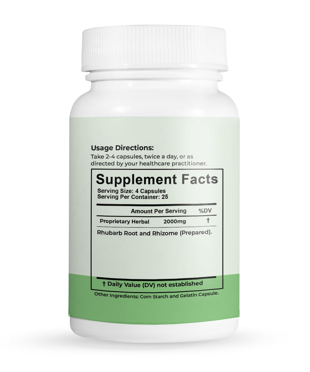 ZenithHerb Da Huang (Jiu), Rhubarb Root and Rhizome (Prepared) Capsules 100
