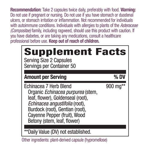 Nature's Way Echinacea Goldenseal Root Capsules 100 Count