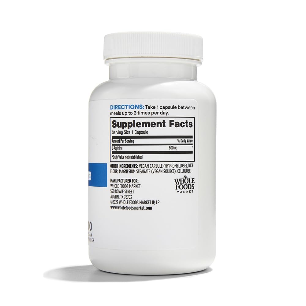 365 by Whole Foods Market L Arginine 500Mg Capsule 200
