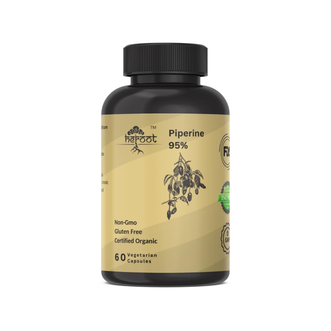 Heroot Piperine 95% (Piper Nigrum) 500 mg Capsule, 120 Capsules