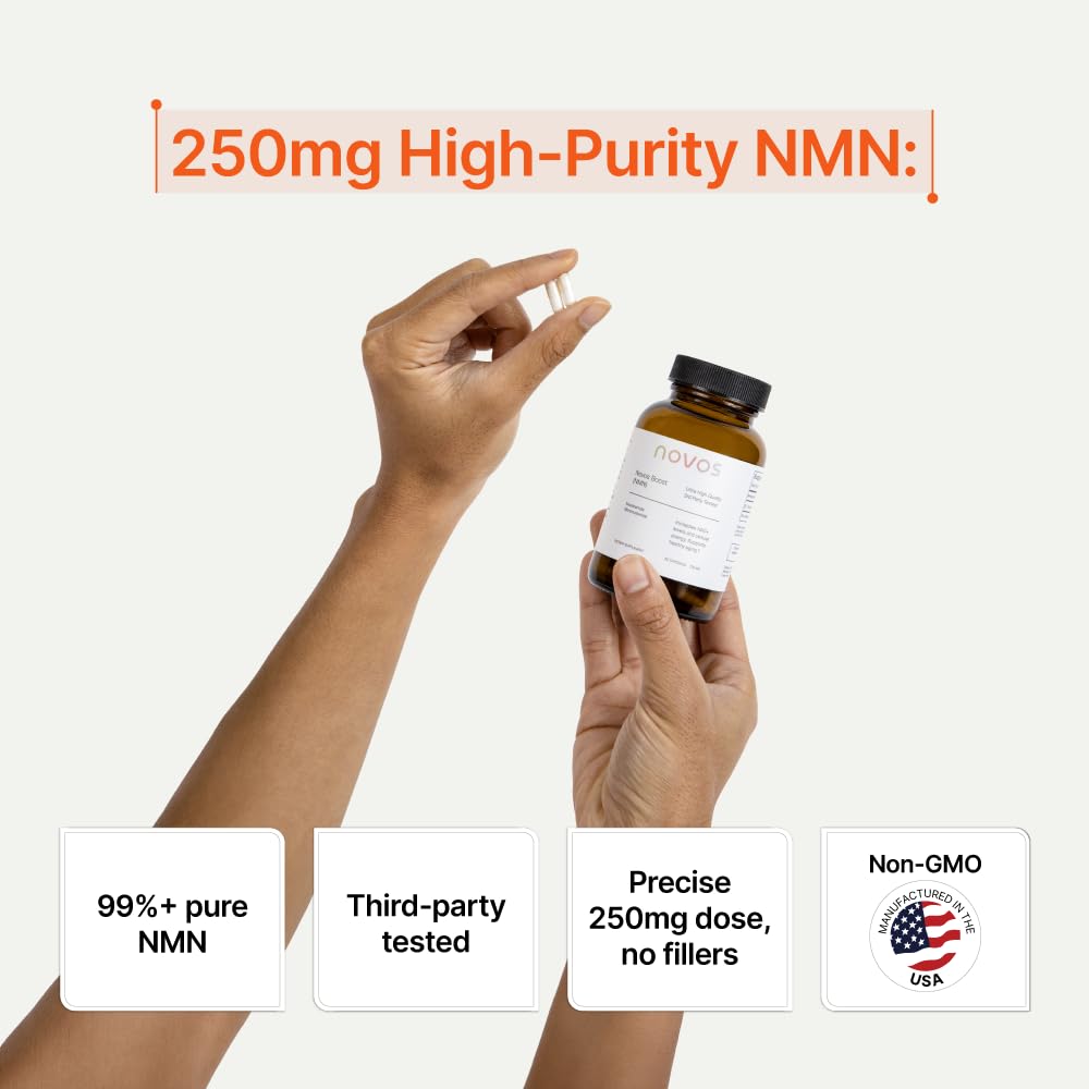 Novos Boost NMN 250mg Supplement, 60 Capsules