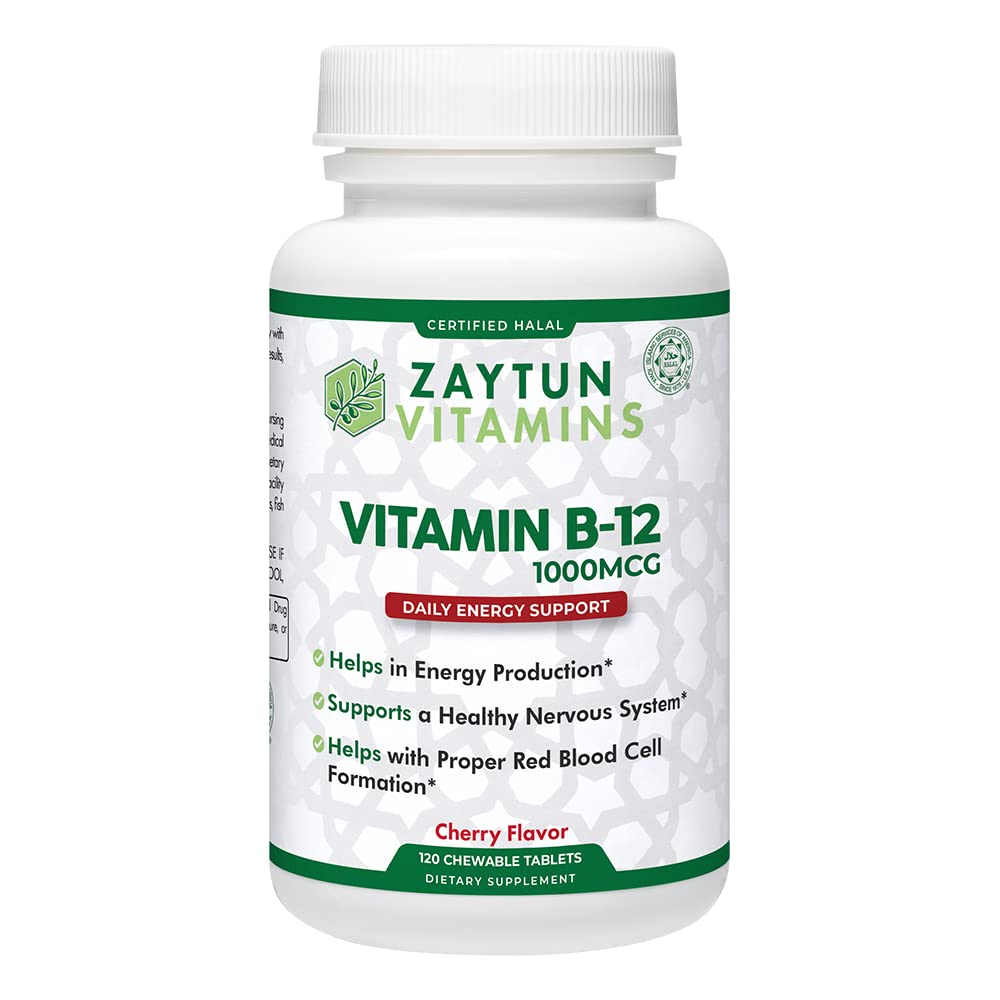 Zaytun Halal Vitamin B12 1000mcg Tablet, 120 Count