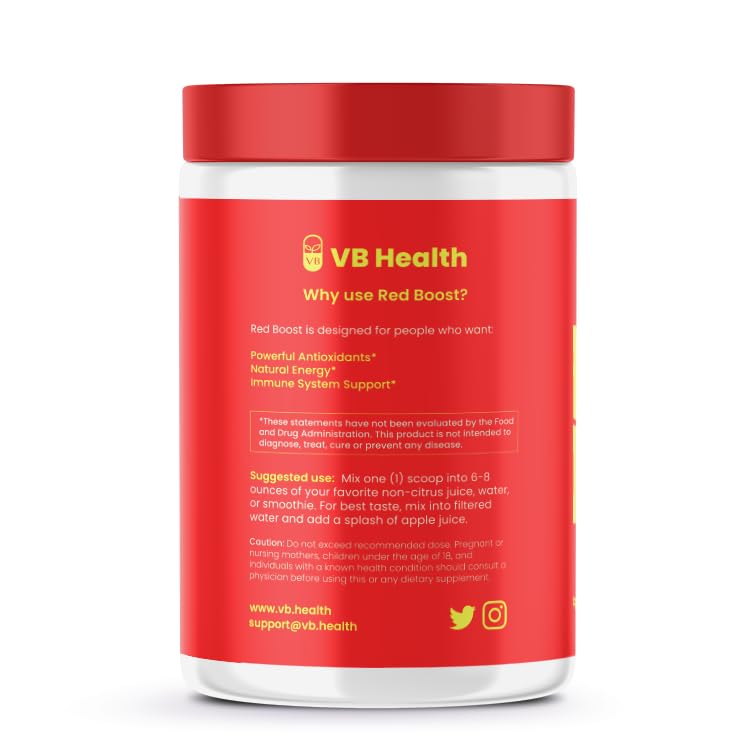 VB Health Red Boost Superfood - 19 Fruits & Berries Powder 10.6 Ounces