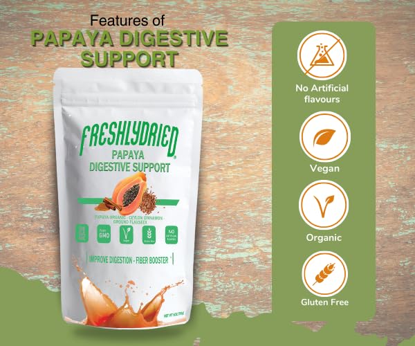 Freshlydried Papaya Digestive Supplement Powder, 6 Ounce