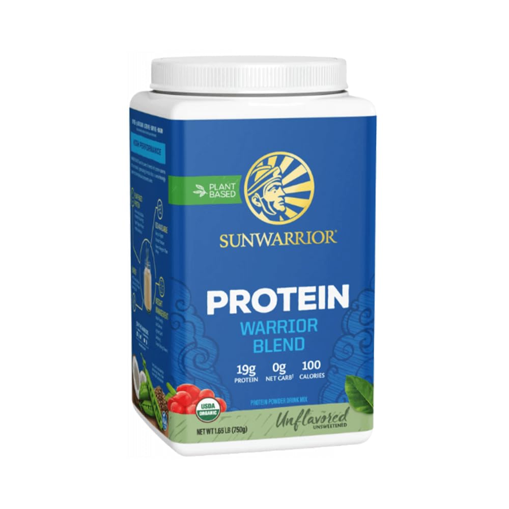 Sunwarrior Vegan Organic Protein Powder Warrior Blend, 30 Servings