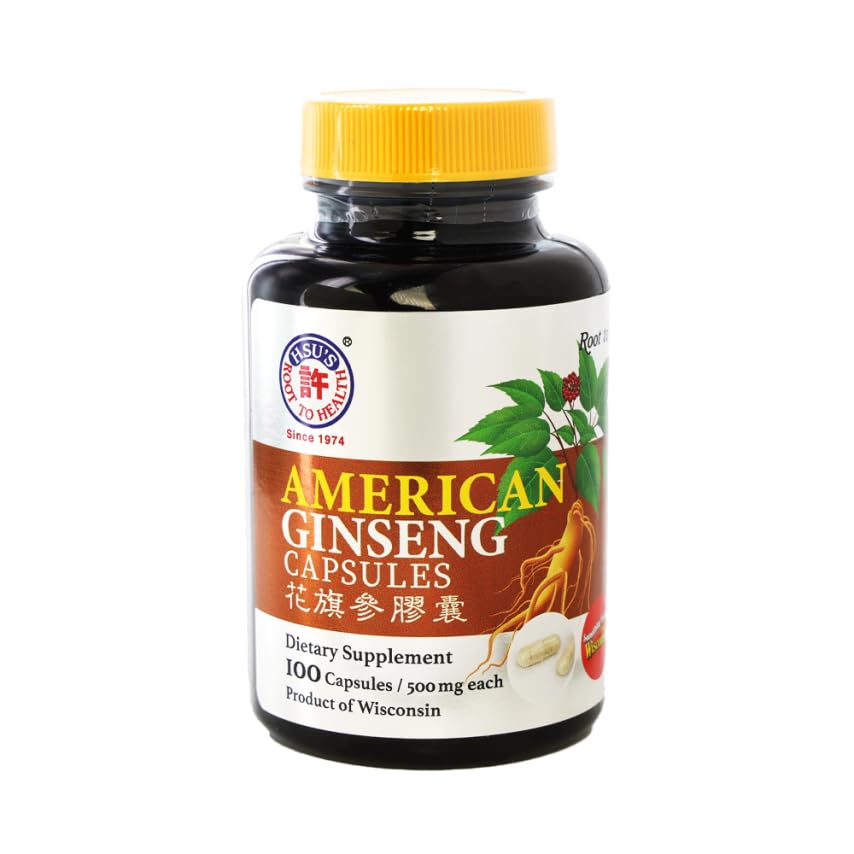 Hsu's American Ginseng Capsules, 100 Count