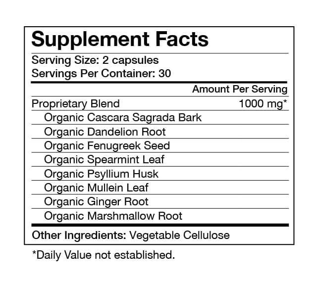 Food Over Drugs Colon Formula – Advanced Colon Cleanse Herbal Blend with Cascara Sagrada, Psyllium Husk, Dandelion Root, Ginger, and Marshmallow – Plant-Based Digestive Support Supplement, 60 Capsules