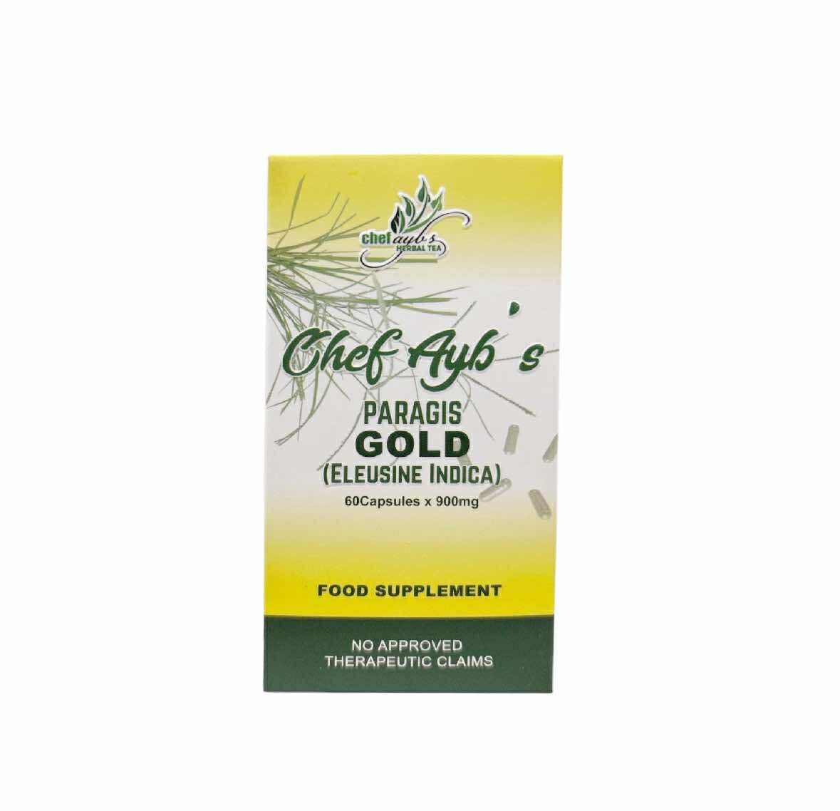 Generic Paragis Gold Capsules & Herbal Tea Bundle Paragis 900mg x 60 Capsules + Paragis with Moringa & Guyabano Tea 20 Sachets
