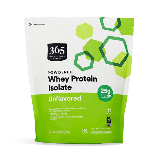 365 by Whole Foods Market Whey Protein Isolate Powder Unflavored, 32 Ounces