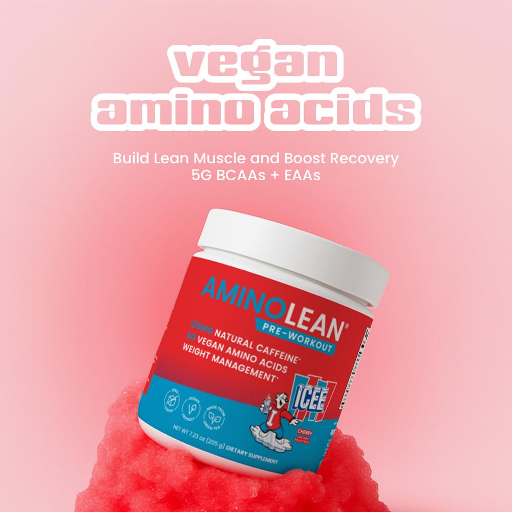 RSP NUTRITION AminoLean x ICEE Pre Workout Powder Cherry, 30 Servings