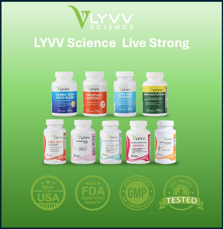 Lyvv Men's Multivitamin, Comprehensive Blend of Essential Vitamins and Minerals, 60 Capsules