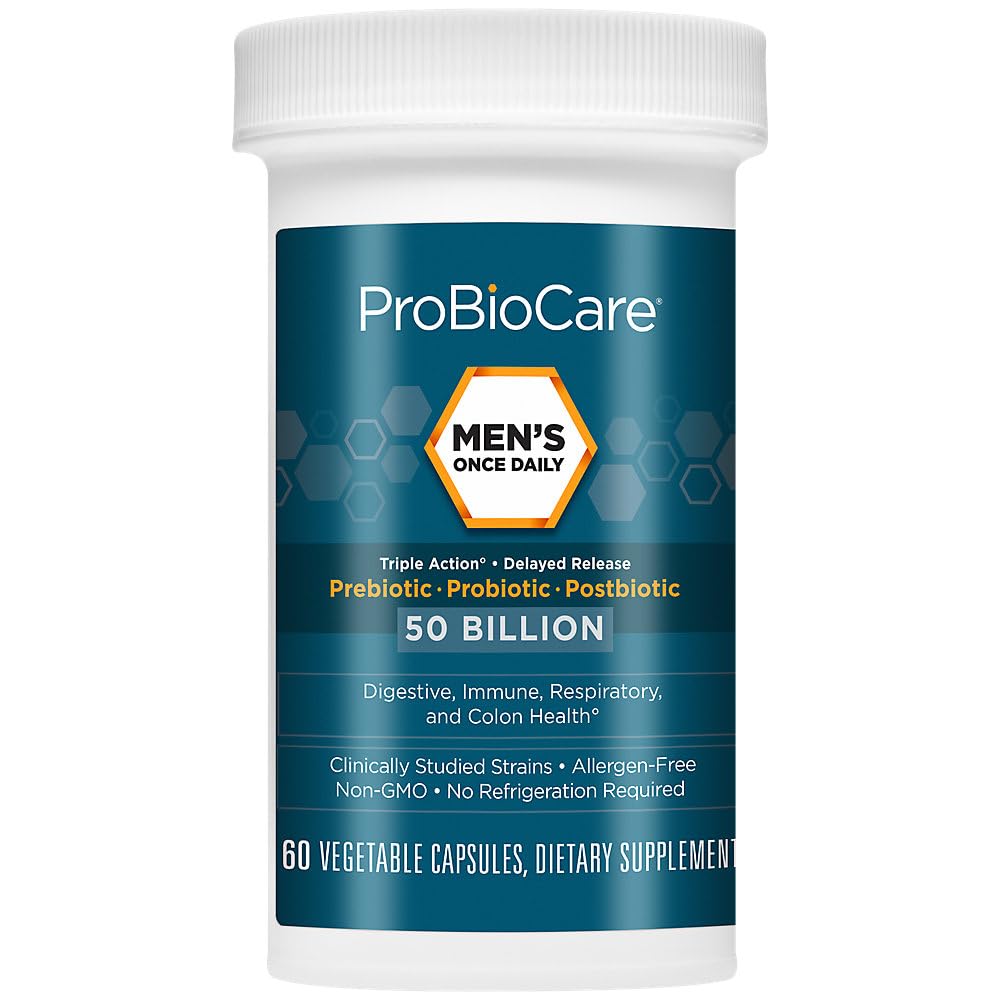 ProBioCare Men’s Once Daily Probiotic Capsule, 50B CFU, Digestive Health, 1 Count