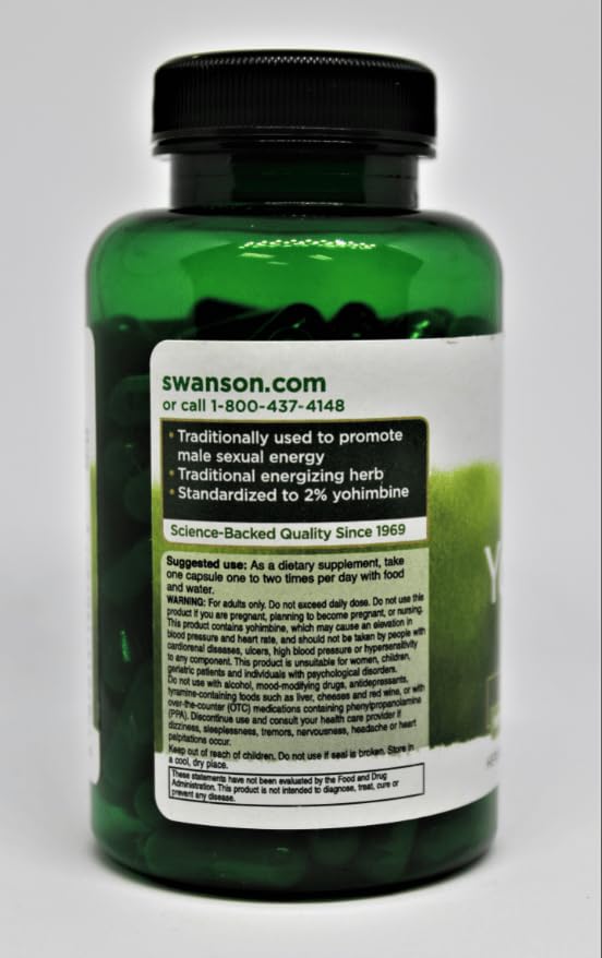 Swanson Yohimbe Standardized Male Energy 500 mg Capsules 120