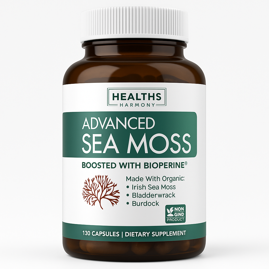 Healths Harmony Organic Irish Sea Moss Capsules - 120 Count