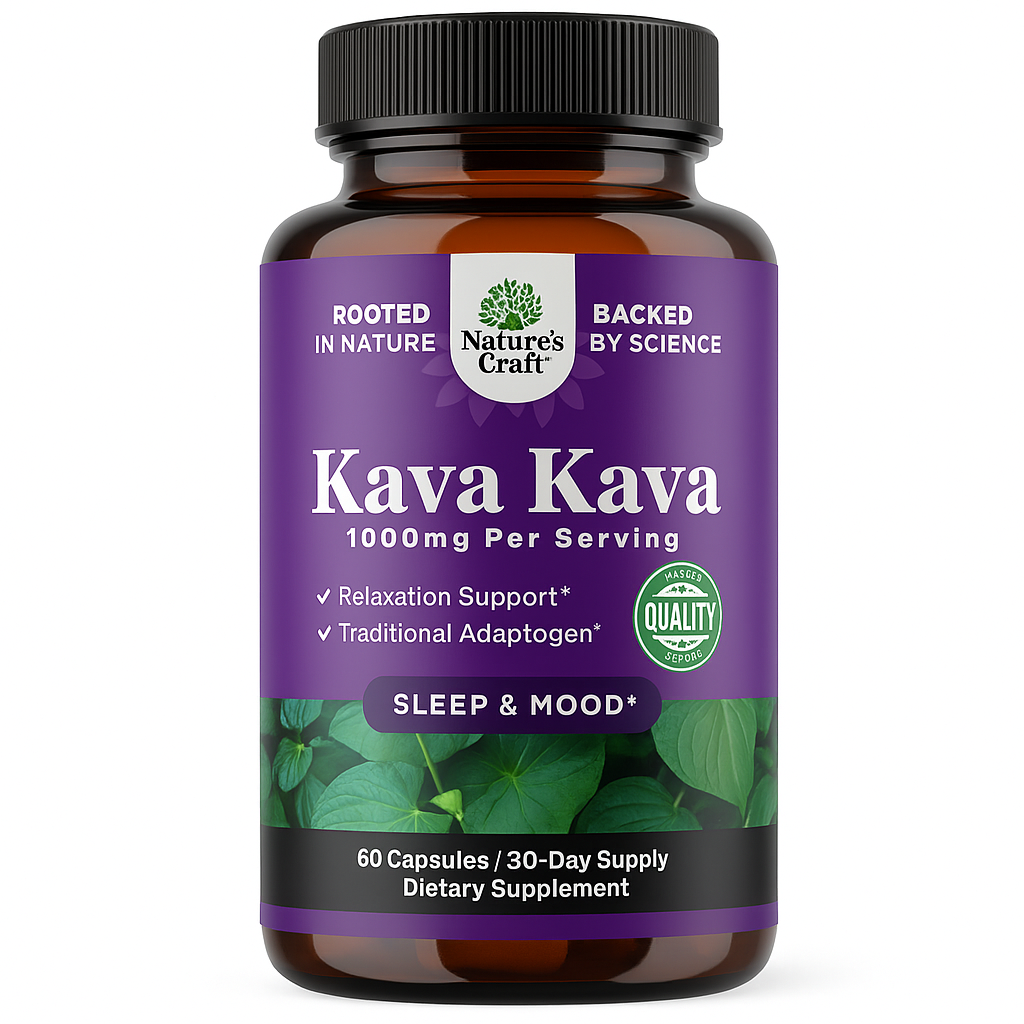 Nature's Craft Kava Kava Capsules - Stress & Mood Support, 60 Ct
