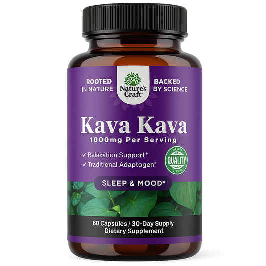 Nature's Craft Kava Kava Capsules - Gelatin Free, 60 Count