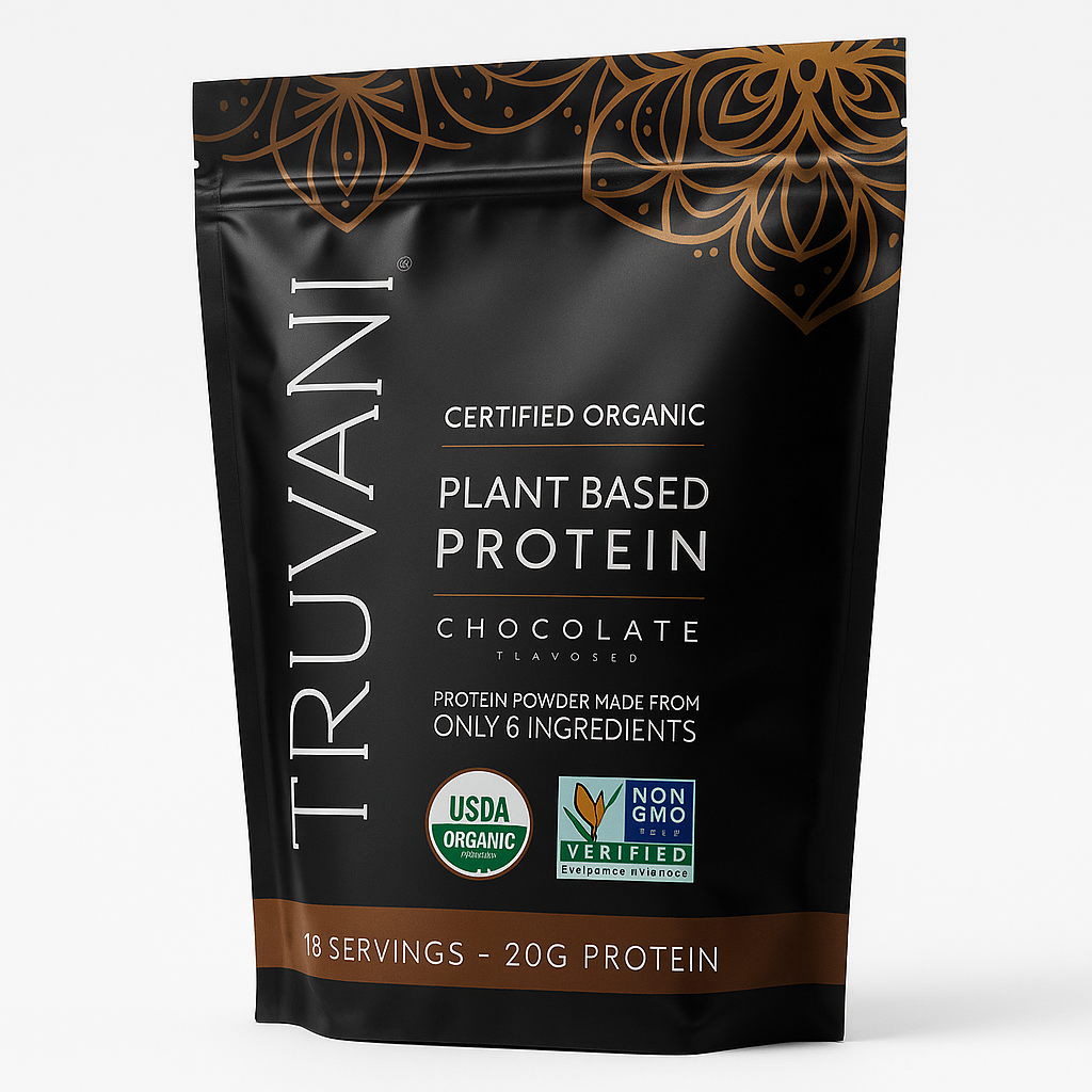 Truvani Organic Plant Based Protein Powder - Chocolate, 18 Servings
