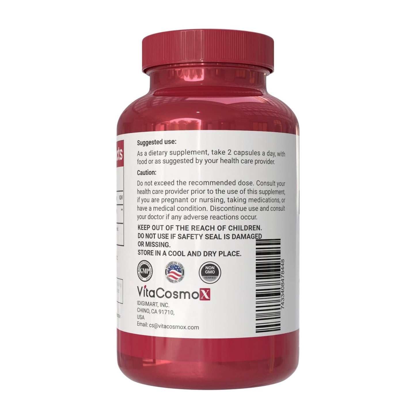 VitaCosmoX Lycopene 120mg Vegan Capsules, 240 Count