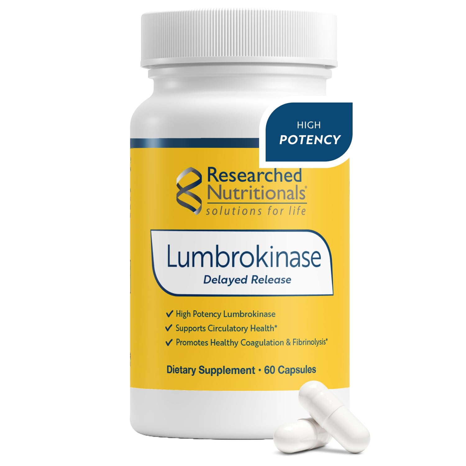 Researched Nutritionals Lumbrokinase Supplement Capsules 60
