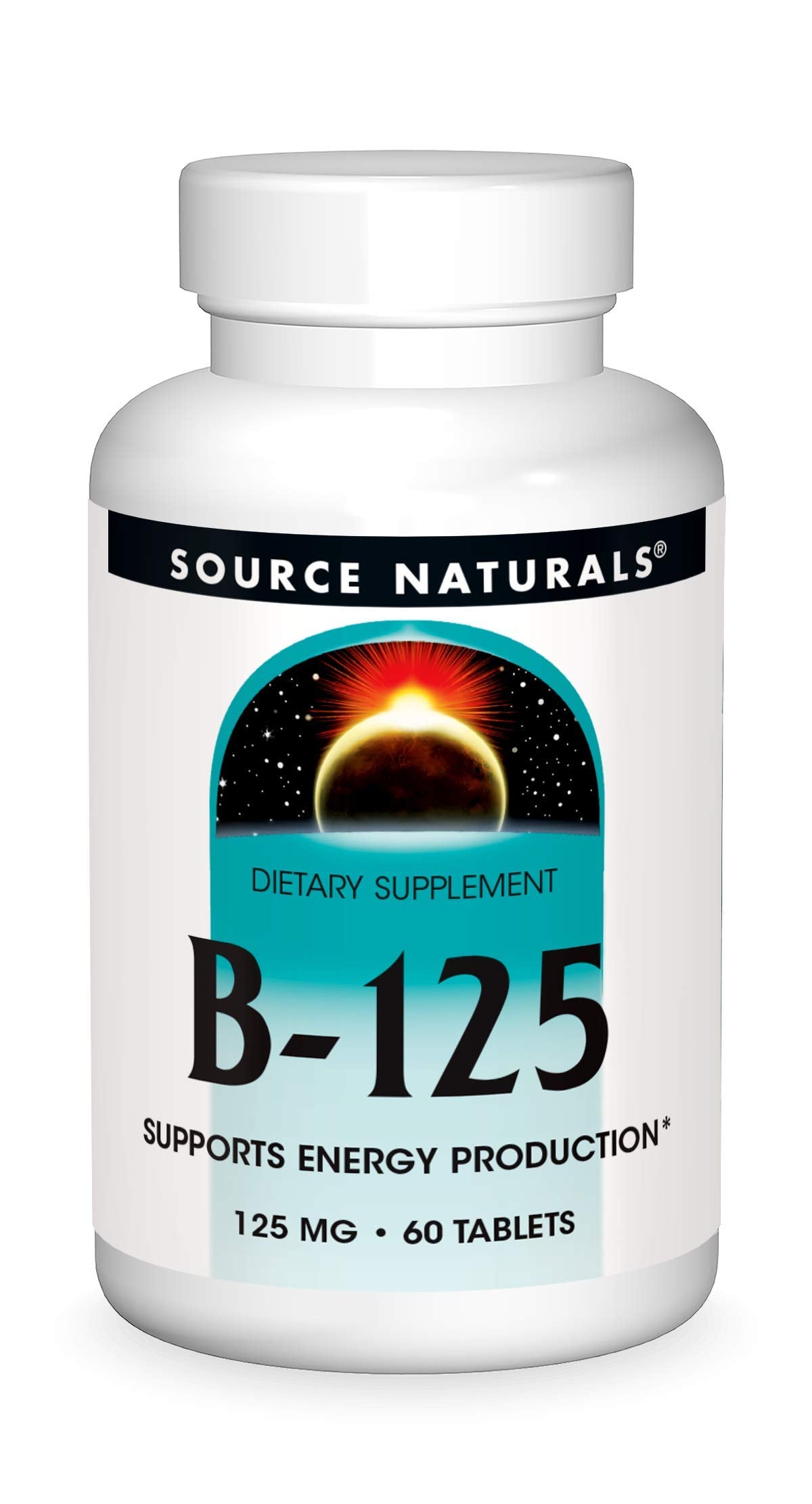 Source Naturals B-125 125 mg B-Vitamins for Energy Production Support Tablets, 60 Count