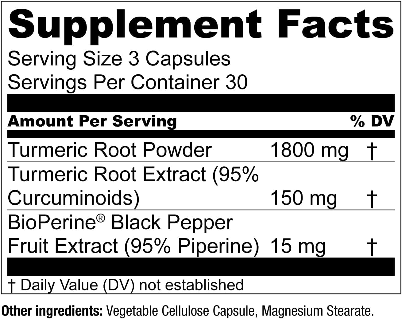 Essential Elements Turmeric Curcumin with BioPerine for Optimal Absorption 1950 mg Capsules, 90 Count