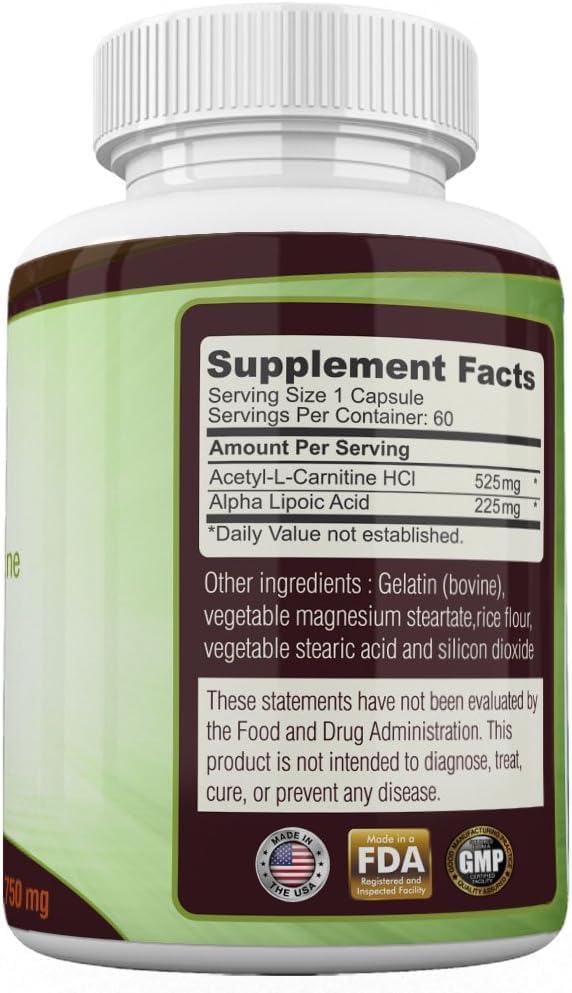 Botanica Research Alpha Lipoic Acid with Acetyl-L-Carnitine Capsules, 60 Count