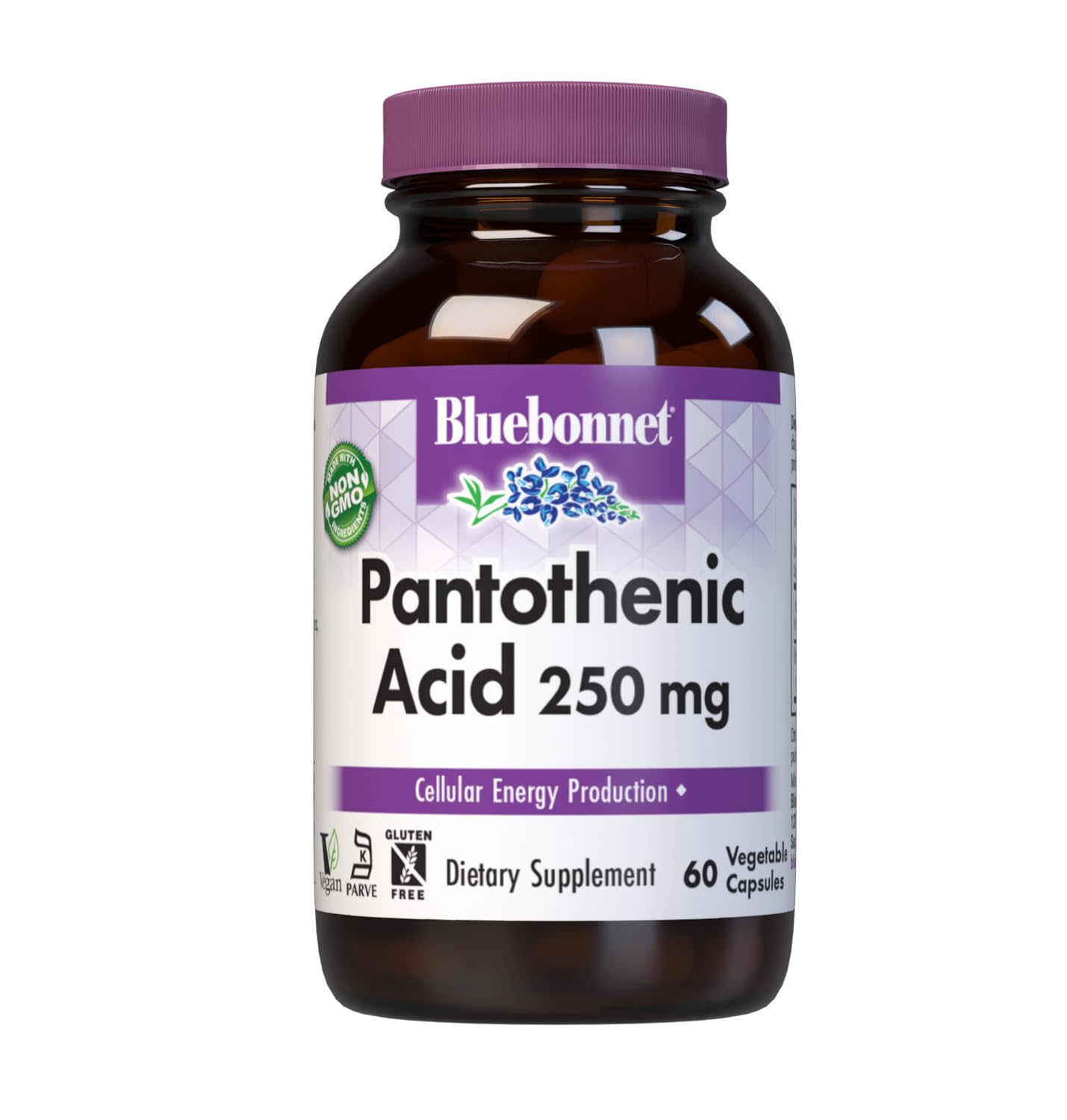 BlueBonnet Pantothenic Acid 250 mg Capsule, 60 Capsules