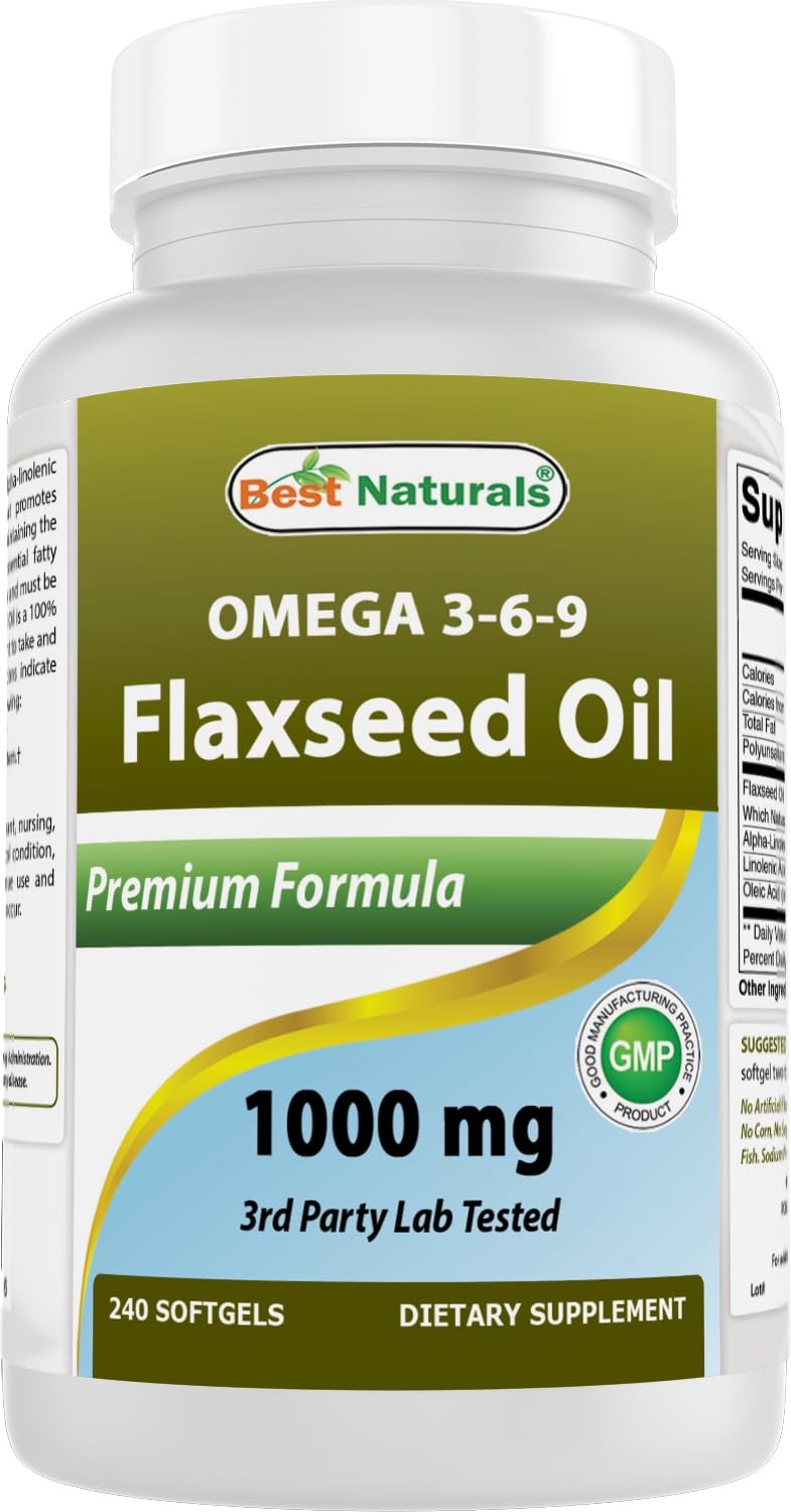 Best Naturals Flaxseed Oil 1000 mg Softgels 240