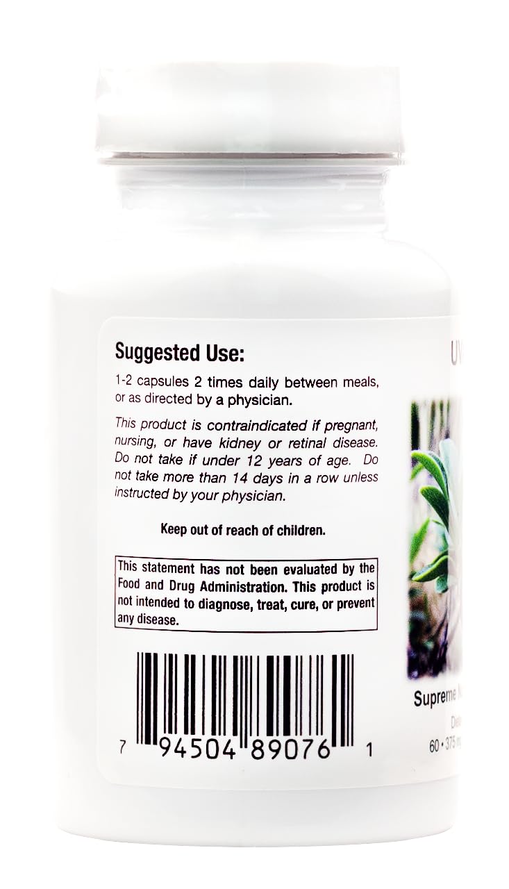 Supreme Nutrition Uva Ursi Bearberry Capsules 60 Count