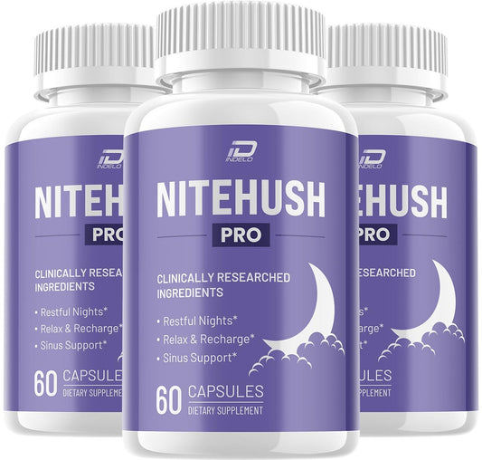 Indelo NiteHush Pro Brain Supplement Capsules, 180 Capsules
